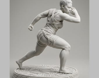 African Sprinter Statue STL File for 3D Printing Digital Download