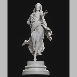 Greek Goddess Sculpture STL File for 3D Printing, Flowing Robe Statue Digital Download