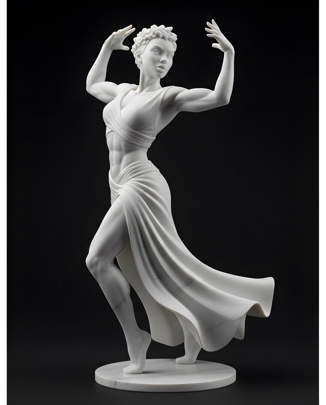 Dancing Woman Statue STL File, Elegant Female Figure 3D Print (digital ...