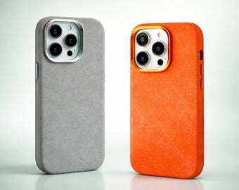 Funda de lujo para iPhone de piel sintética, carga inalámbrica MagSafe, cubierta delgada a prueba de golpes.