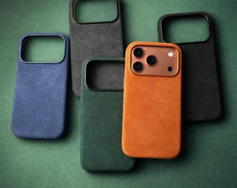 Funda de piel de ante para iPhone con MagSafe – Funda protectora delgada para negocios para iPhone Pro Max