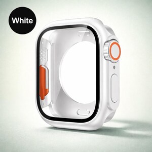Ultra Hard Apple Watch Case with Screen Protector | Full Protection 40-46mm White