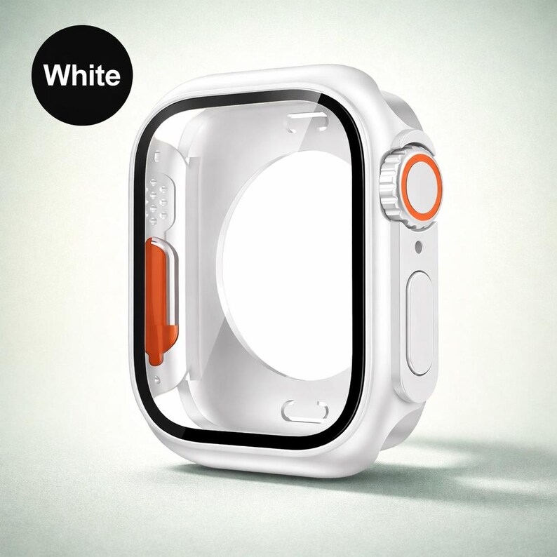 Ultra Hard Apple Watch Case with Screen Protector | Full Protection 40-46mm White