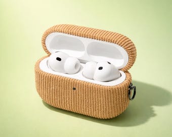 Funda de piel de pana para AirPods Pro / Funda protectora suave con llavero