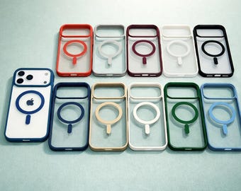 Funda delgada y transparente MagSafe para iPhone, cubierta magnética acrílica a prueba de golpes (iPhone 17-13)