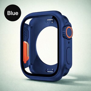 Ultra Hard Apple Watch Case with Screen Protector | Full Protection 40-46mm Blue