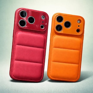 Lyxigt dunjackskal till iPhone, stötsäkert skyddande stötfångare, stort fönsterskydd