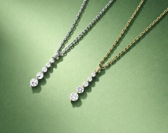 Collar geométrico de circonitas en plata de ley, delicada cadena para la clavícula, elegante joyería de boda.