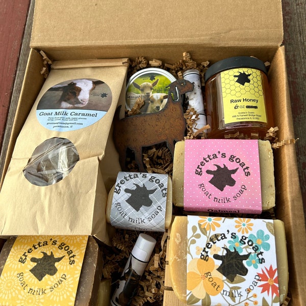 Goat Milk Soap and Honey Gift Box from Gretta's Goats