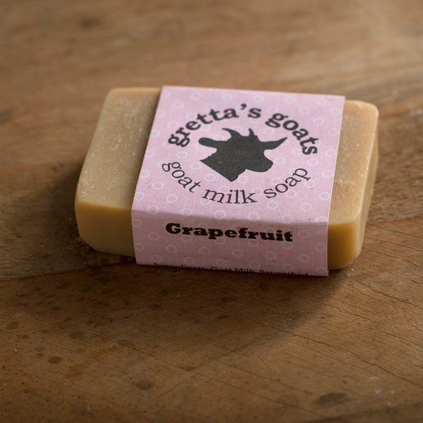 Organic Grapefruit Goat Milk Soap from Hand Milked Goats that Graze on Organically Managed Pasture