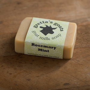 Organic Rosemary Mint Goat Milk Soap from Hand Milked Goats that Graze on Organically Managed Pasture