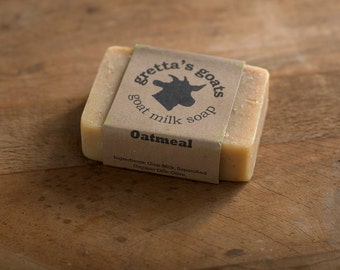 Organic Oatmeal Goat Milk Soap from Hand Milked Goats that Graze on Organically Managed Pasture