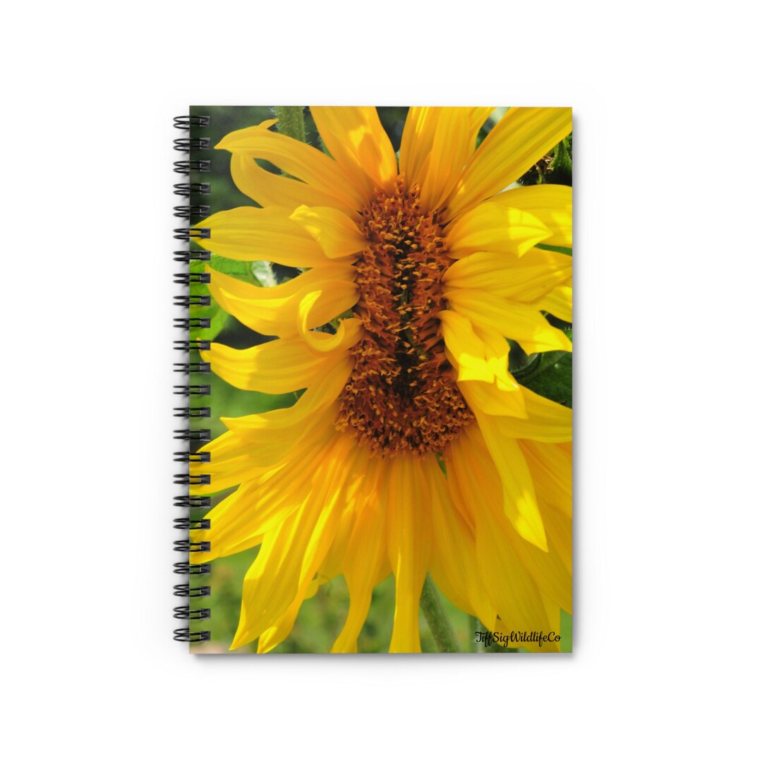 Bright Sunflower Spiral Notebook | Ruled Journal, Floral Cover - Etsy