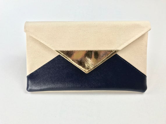 navy envelope clutch