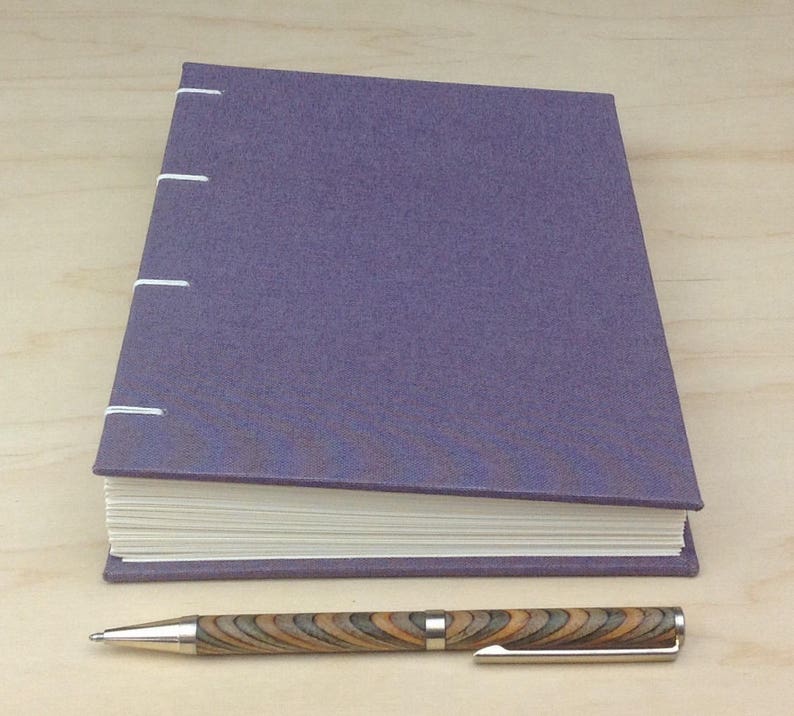 Purple Coptic Journal Art Journal Sketchbook Or Guest Book With Blank White Pages - 