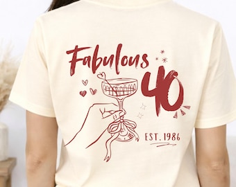 40th birthday gift shirt, birthday present, girlfriend gift T-shirt, gifts for women, sister gift, 1986 vintage Faboulus Forty