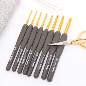 Tulip Etimo Crochet Hook Set & Single Hooks: Ergonomic Soft Cushion Grip, Japanese Premium Crochet Tool, 2.0-6.50mm