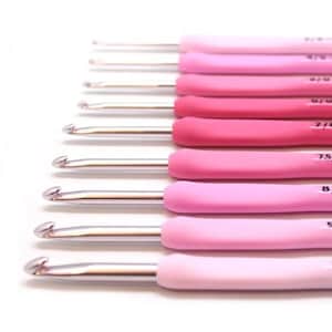 Tulip Etimo Rose Crochet Hook Set & Single Hooks: Ergonomic Cushion Grip, Smooth Steel Hooks for Comfortable Crochet
