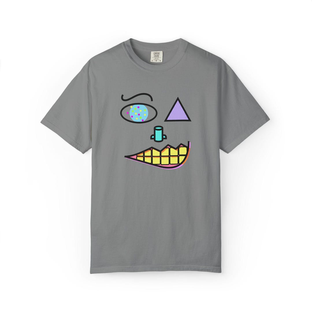 Abstract Face Graphic T-shirt | Minimalist Geometric Smile Design - Etsy