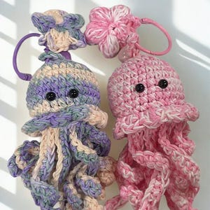 Handmade Crochet Octopus Keychain, Cotton Yarn Mood Plush Accessory image 17