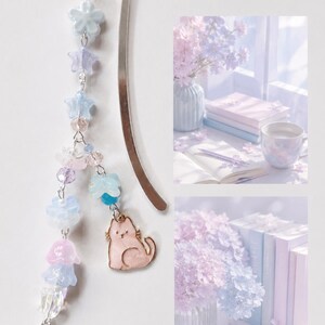 Handmade Pastel Butterfly & Star Beaded Bookmark, Book Lover Gift, Cute Fantasy Reading Accessory pastel knitty