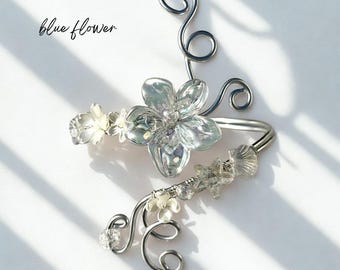 Handmade Beaded Arm Cuff – Flower, Butterfly, Star Charms Summer Beach & Festival Jewelry, Besties Jewelry