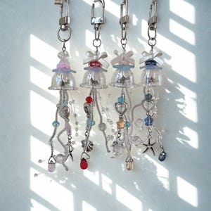 Handmade Jellyfish Keychain – Ocean Theme Bag Charm image 1
