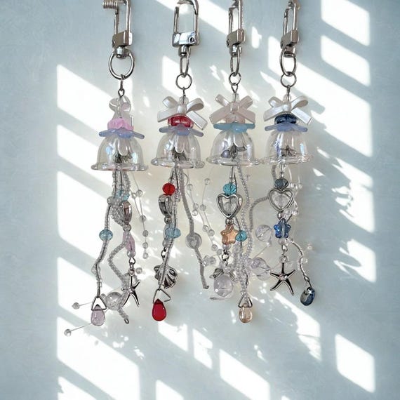 Handmade Jellyfish Keychain – Ocean Theme Bag Charm