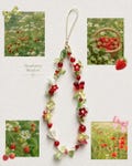 Strawberry Meadow and other Styles Handmade Beaded Phone Charm Strap for Phone, Camera, Water Bottle, Cute Accessory, Birthday Gift