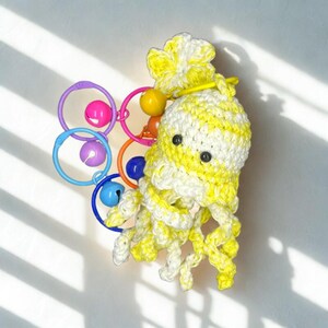 Handmade Crochet Octopus Keychain, Cotton Yarn Mood Plush Accessory Style 15
