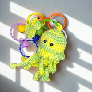 Handmade Crochet Octopus Keychain, Cotton Yarn Mood Plush Accessory Style 6