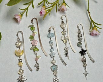 Fairy Tale Beaded Bookmark – Handmade Metal Bookmark with Charm