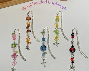Handmade Beaded Bookmark – Alloy, Resin, Glass, Ceramic Beads Charm