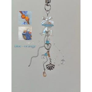 Handmade Jellyfish Keychain – Ocean Theme Bag Charm blue-orange