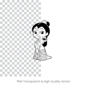 Sagolik prinsessa prins skurkar linjeteckningar clipart-paket (48 PNG SVG) bild 2