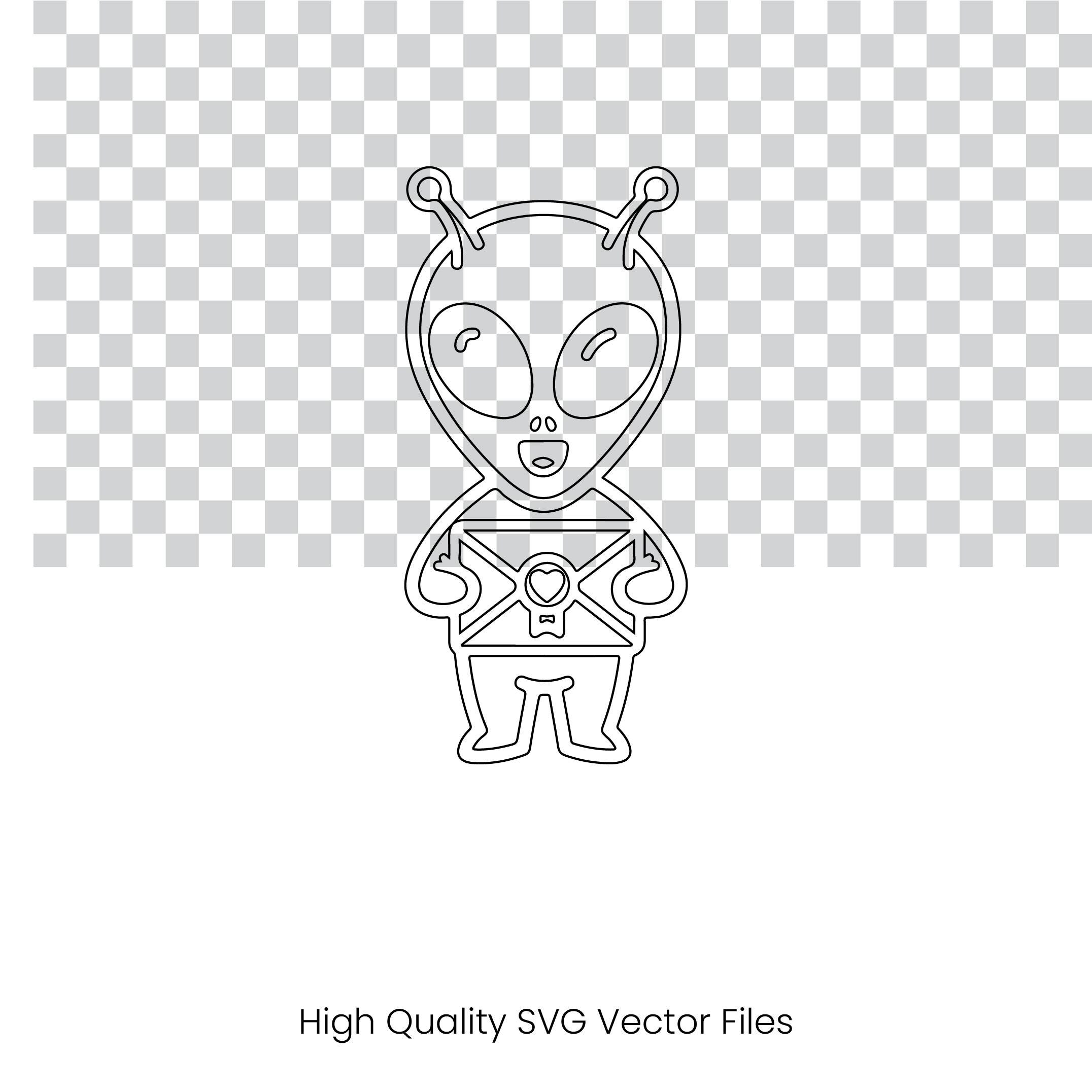 Alien Valentine Clipart | 75 Alien Love Designs (svg, Png, Dxf, Eps) - Etsy