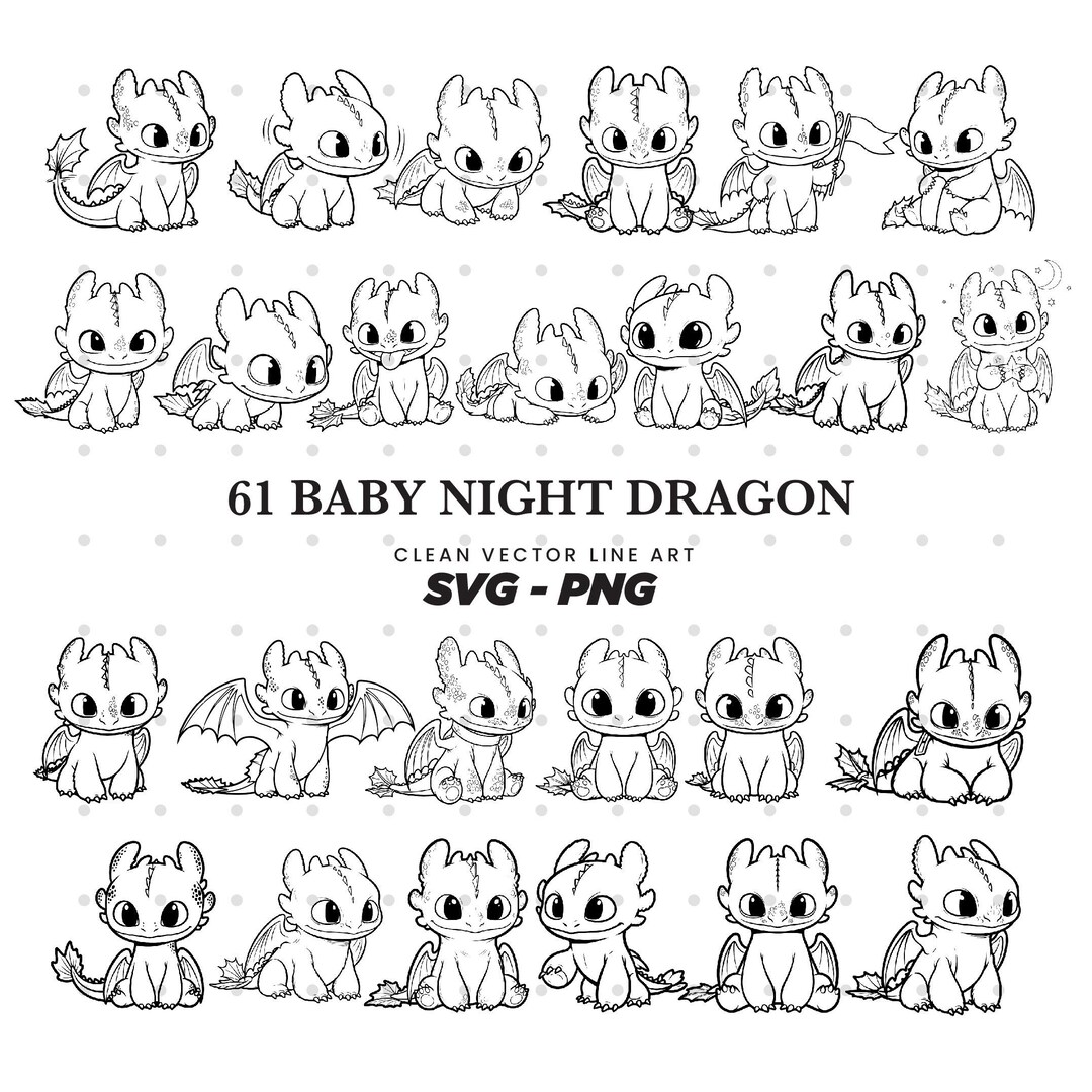 Baby Dragon SVG Bundle, Fantasy Clipart (digital Download - Etsy