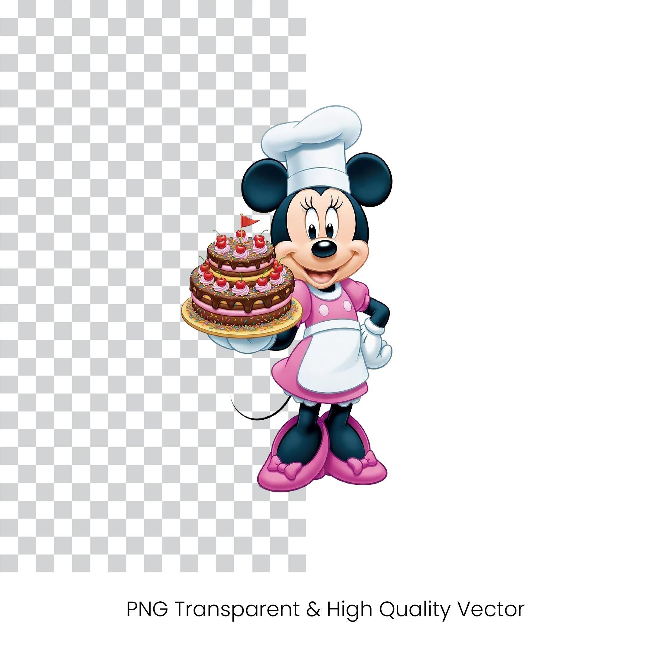 Minnie Pastry Chef Watercolor Clipart Bundle (digital Download) - Etsy
