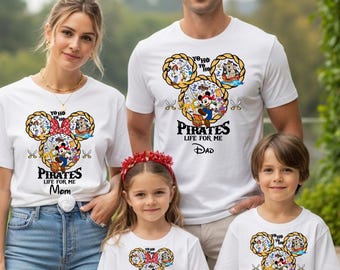 Custom Disney Pirate Birthday Family Shirts, Custom Cruise Vacation Outfit, Matching Nautical Party Tee, Personalized Trip Gift Wear