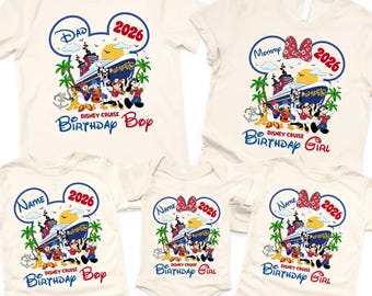 Custom Disney Cruise Birthday Shirts 2026, Matching Family Birthday Shirts, Personalized Disney Trip Shirts, Birthday Girl Boy Family Set