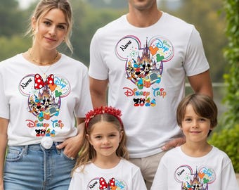 Custom Disney Family Trip Shirt 2026, Personalized Disney Vacation Tee, Matching Family Shirts, Mickey Ears Name Shirt