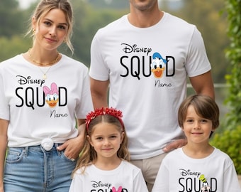 Custom Disney Squad Family Shirts, Personalized Family Trip Shirts, Matching Disney Vacation Tees, Disney World Outfit, Name Matching Shirt