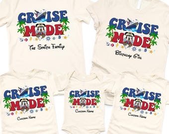 Custom Family Cruise Mode Shirts, Personalized Nautical Vacation Tees, Travel Celebration Wear