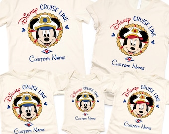 Custom Disney Cruise Line Character Tee, Personalized Name Vacation Outfit, Matching Family Trip Wear, Unique Holiday Gift Shirt