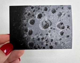 Impresión ACEO Luna Artemis 2 Misión espacial Copia Luna Joy Cráter Vavilov Miniatura Pintura Lunar Viaje espacial Misión espacial Arte lunar Artemis II