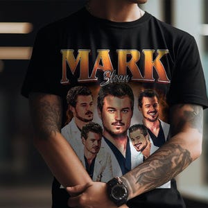 Limited Mark Sloan Shirt Eric Dane American Actor Graphic T-Shirt Unisex 90s Style FF170 image 2