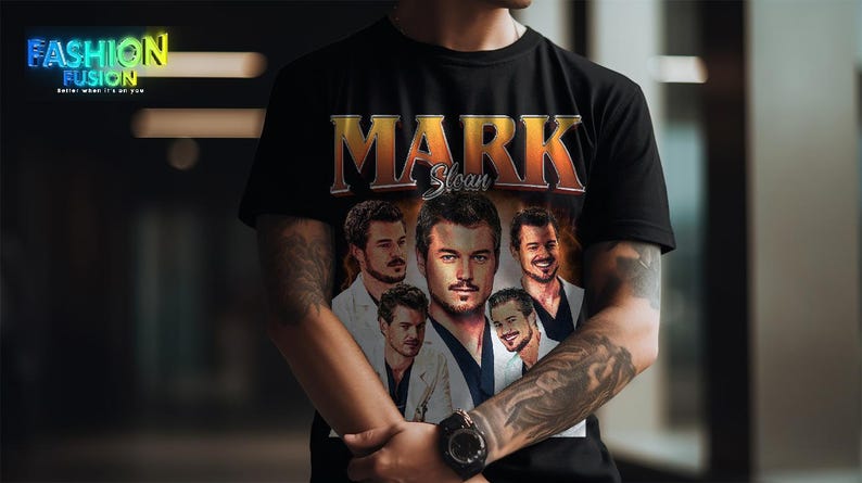 Limited Mark Sloan Shirt Eric Dane American Actor Graphic T-Shirt Unisex 90s Style FF170 image 2
