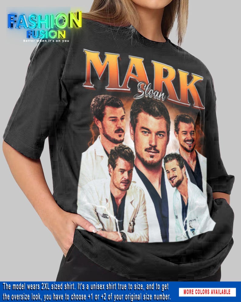 Limited Mark Sloan Shirt Eric Dane American Actor Graphic T-Shirt Unisex 90s Style FF170 image 1