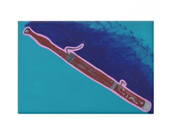 Bassoon Magnet, print, acrylic on paper