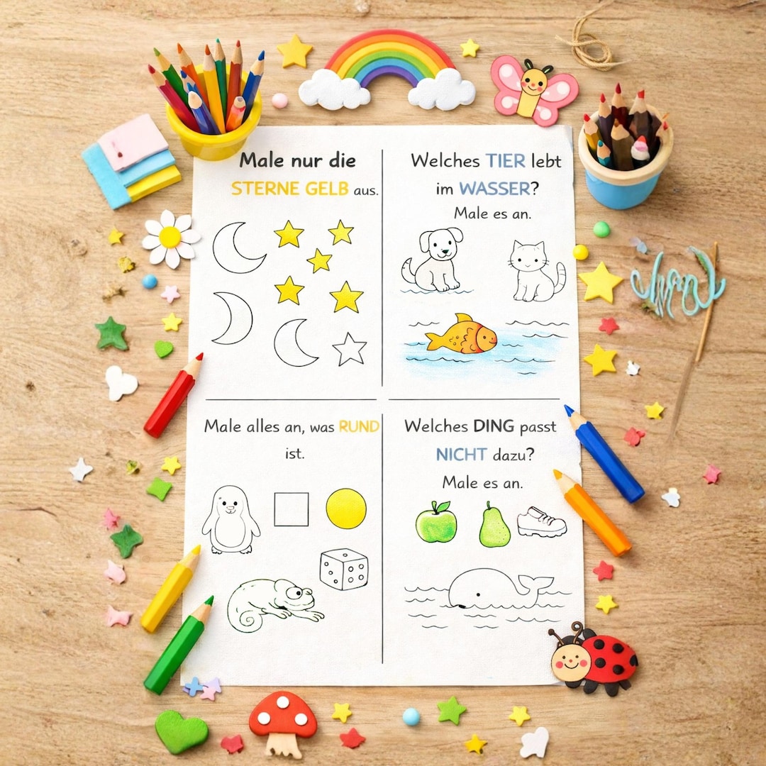 Lern-ausmalbilder Für Kinder – Farben, Formen & Tiere | Vorschule